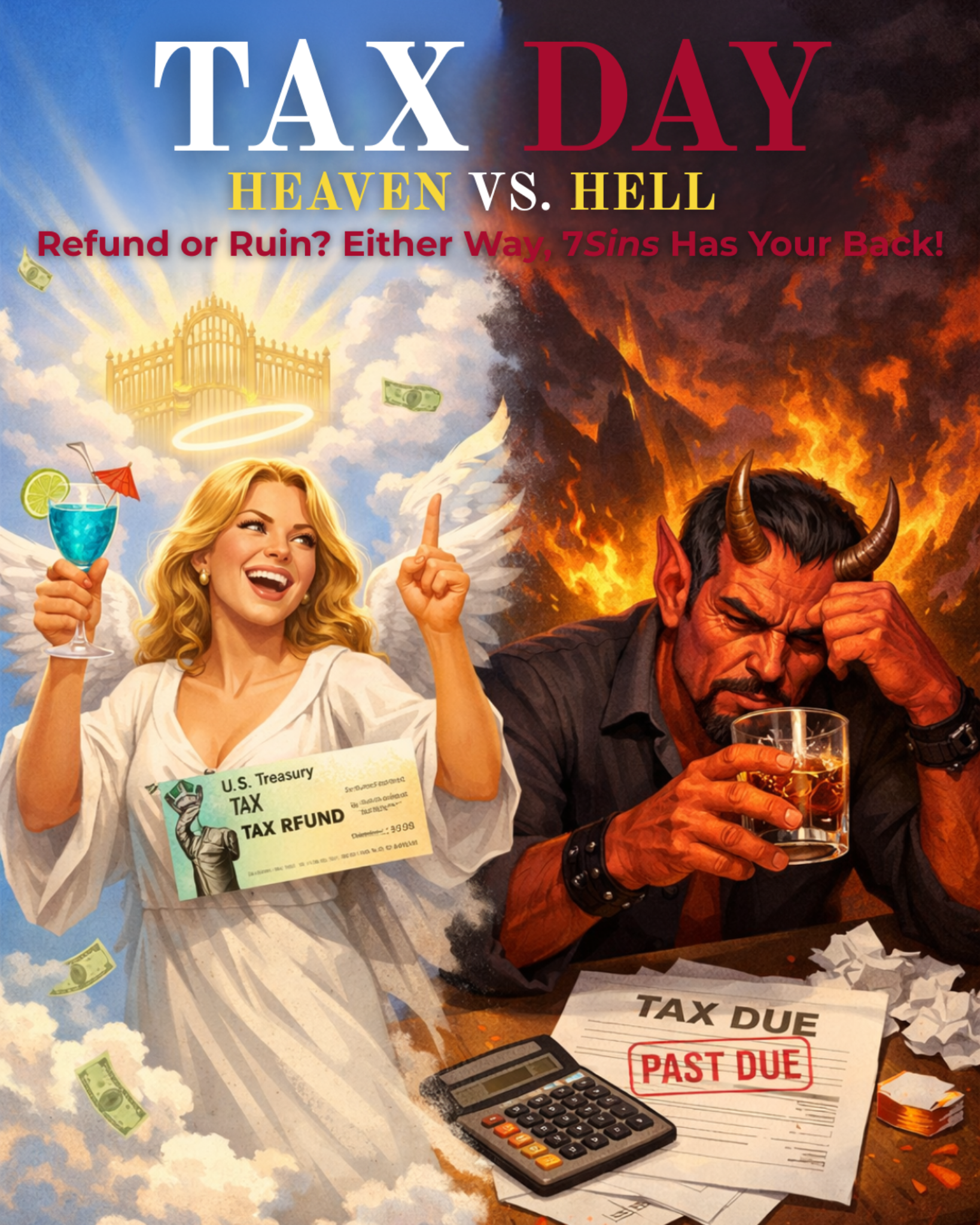Tax Day: Heaven vs. Hell at 7 Sins